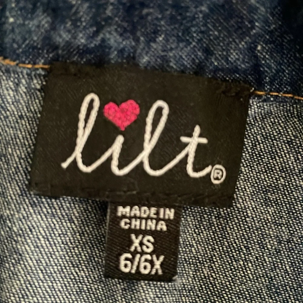 Little Girl Dress Long Sleeves Denim Size 6/ 6 X